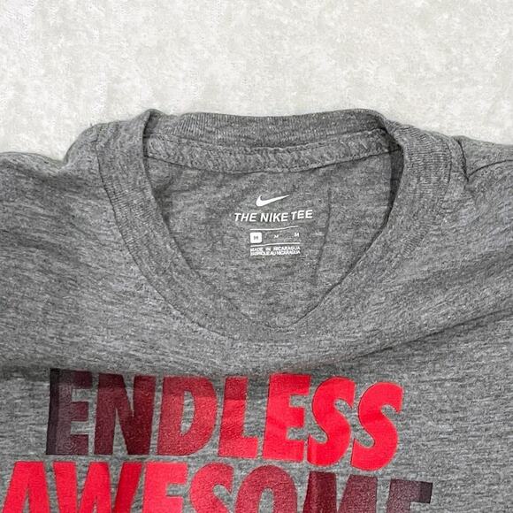 Nike Boys Medium “Endless Awesome” Graphic T-Shirt – Gray - Picture 3 of 3